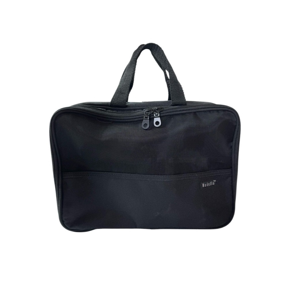 Modella Black Hanger Travel Toiletry Cosmetic Case with Top Handles